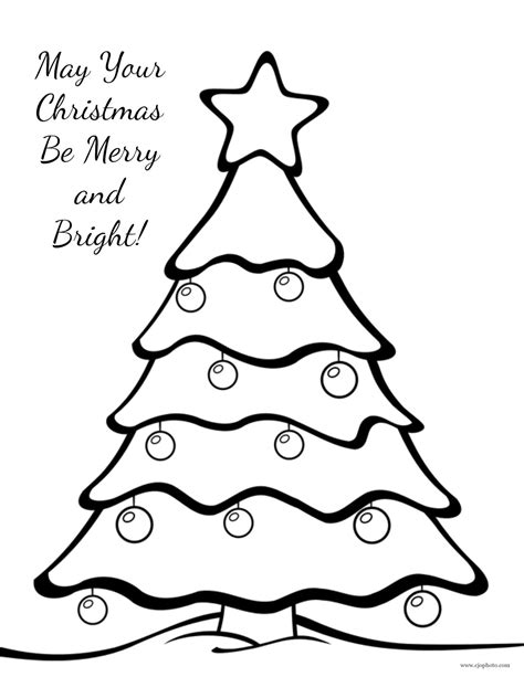 Christmas Tree With Star Coloring Page Coloring Pages