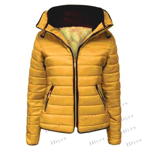 new ladies quilted padded puffer bubble fur collar warm thick womens jacket coat ebay