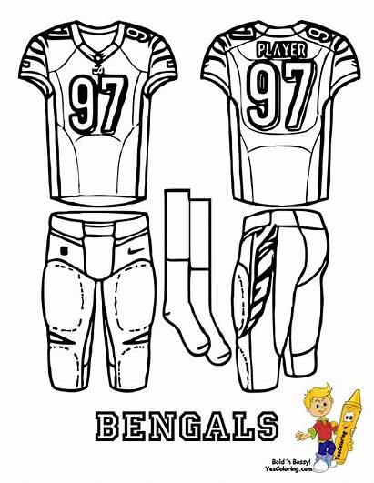 Pages Coloring Football Jersey Uniform Bengals Template