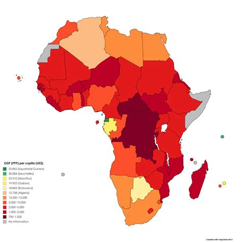 gdp ppp per capita map of the african continent mapporn