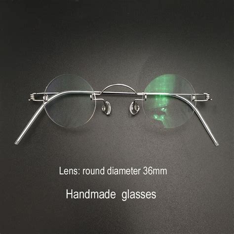 Handmade Glasses Custom Retro Frameless Small Round Men And Women