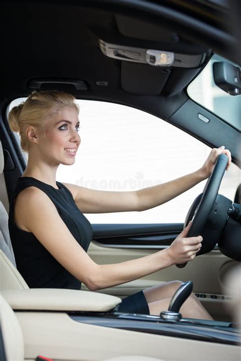 Beautiful Young Woman Driving Car Stock Image Image Of Caucasian