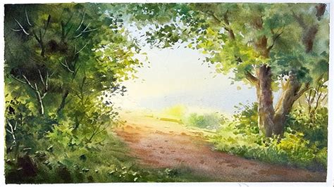 British Countryside Watercolor Landscape Painting Youtube