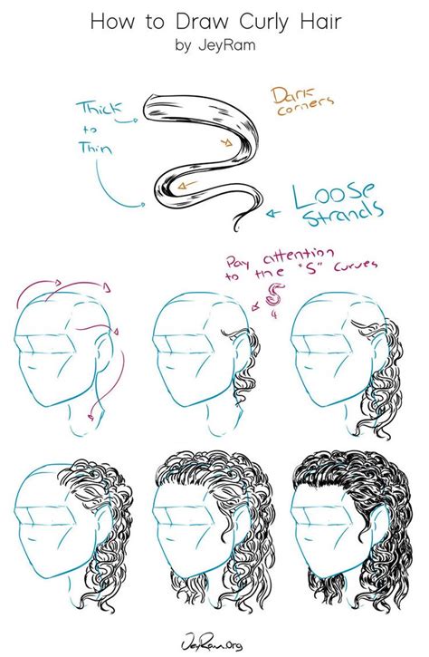 How To Draw Curly Hair Male Step By Step At Drawing Tutorials