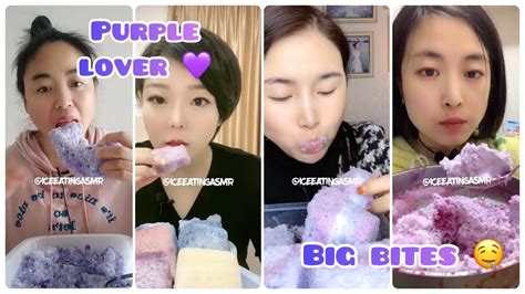 Asmr Powdery Crunchy Purple 💜 Ice And Squeaky Ice And Big Bites 🤤 Videos