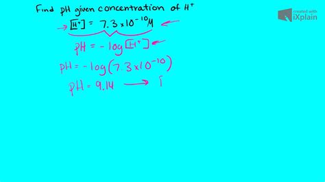 We know the ph and the acid dissociation constant. How to Find pH given concentration of H+ - YouTube