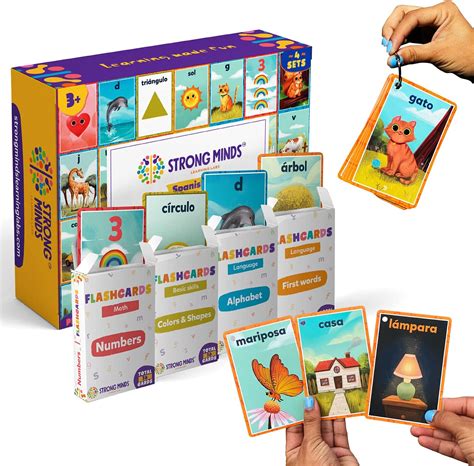 koop spaanse flitskaarten 4 sets bundle first words abc learning alphabet numbers