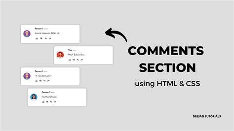 Comments Section Using Html And Css Social Media Comments Section Deesan Tutorials Youtube