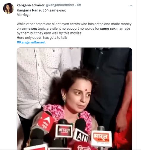 Kangana Ranaut Bats For Same Sex Marriage In India It Is A Matter Of