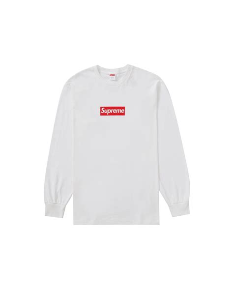 Supreme Box Logo Ls Tee In White For Men Lyst