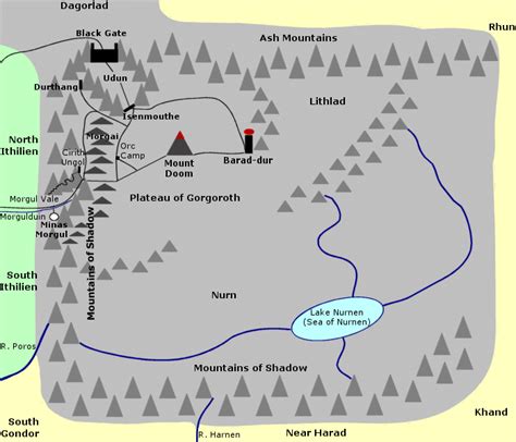 Map Of Mordor Lord Of The Rings Photo 4548592 Fanpop