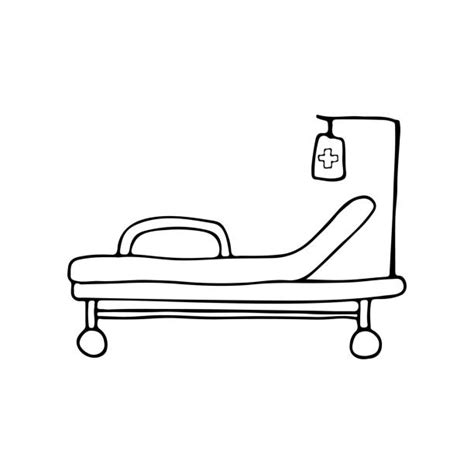Drawing Of Sick Patient Hospital Bed Illustrations Royalty Free Vector