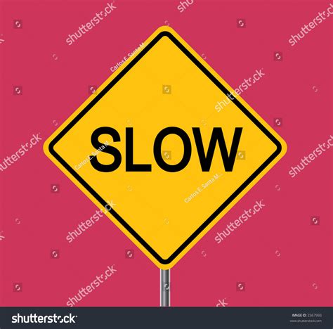 Slow Traffic Sign Vector 2367993 Shutterstock