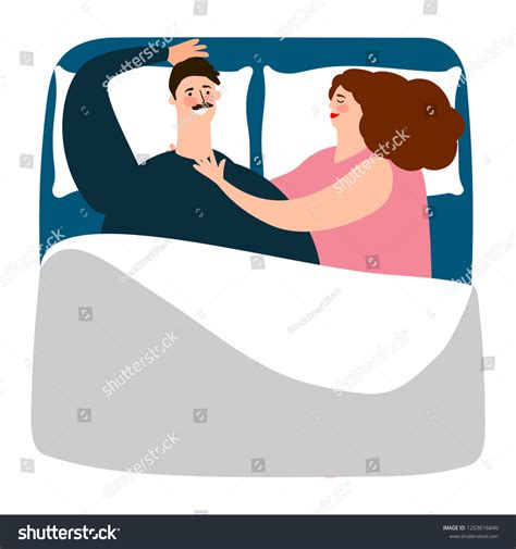 Man Woman Sleeping Bed Loving Couple Stock Vector Royalty Free 1203616840 Shutterstock