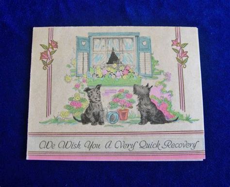 1930s Scottish Terriers Scotty Dogs Get Well Card Vintage Etsy
