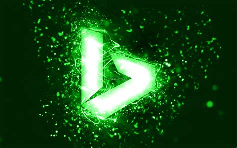Herunterladen Hintergrundbild Bing Grünes Logo 4k Grüne Neonlichter