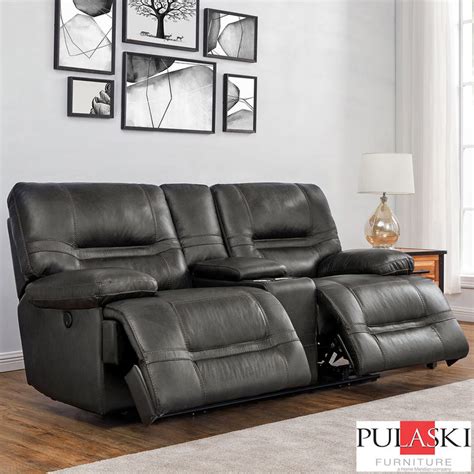 Pulaski Tessa 2 Seater Grey Leather Power Recliner Sofa Costco Uk
