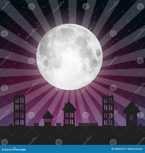 Vector Full Moon Illustration Stock Vector Illustration Of Full