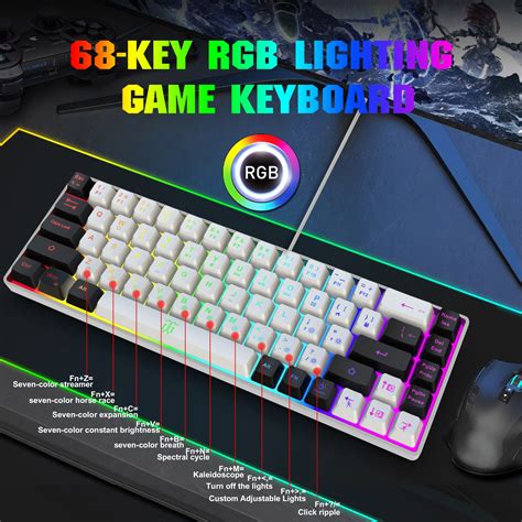 Snpurdiri 60 Mechanical Feeling Gaming Keyboard With Customized Rgb B
