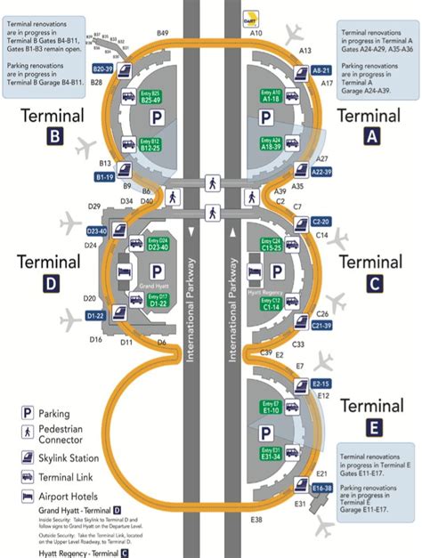 Skylink Dfw Terminal Map Website Terminal Parking Dfw Airport Map