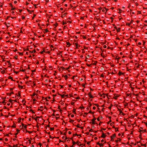 Acrylic Red Round Beads 3mm 5000pcs