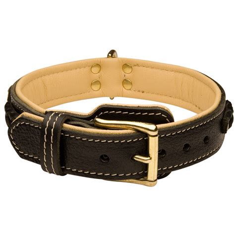 Order Adjustable Leather Dog Collar Nappa Padded Gear