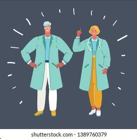 Vector Illustration Male Female Doctors Isolated Stock Vector Royalty Free