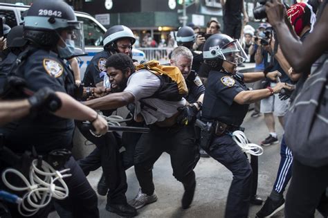 Police attacks on citizens and journalists over five months accompanied by incidents of tolerance of or collaboration with far right. New York City rocked by protests: Fires burn, 2 police ...