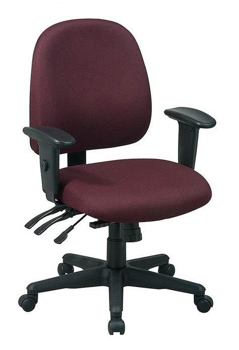 Office Star Burgundy Fabric Desk Chair 19 Back Height Arm Style 2