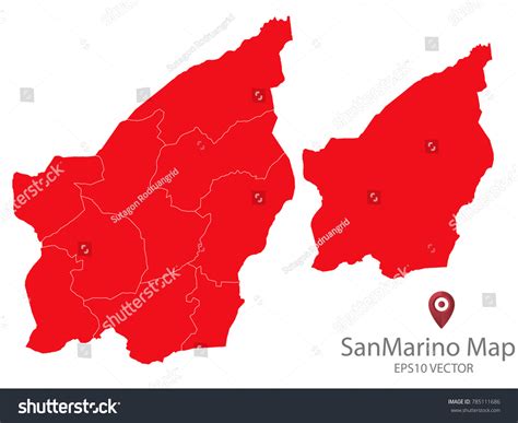 Couple Set Mapred Map San Marinovector Stock Vector Royalty Free