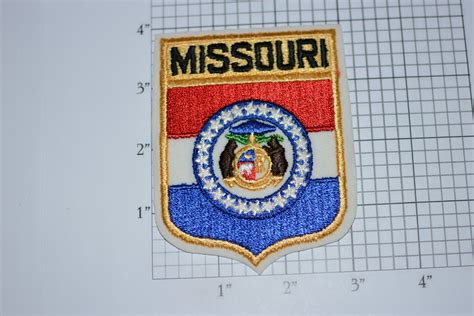 Missouri State Coat Of Arms Crest Shield Iron On Vintage Etsy
