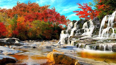 Autumn Waterfall Hd Wallpaper Background Image 1920x1080 Id