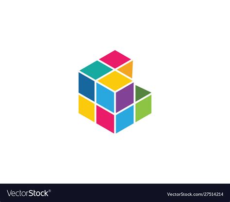 Cube Logo Template Icon Royalty Free Vector Image