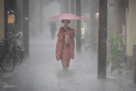 Heavy Rain Over The Hanamachi My Kyoto Photo
