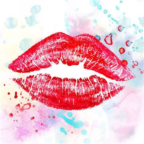 Red Lips Watercolor Lipstick Kiss Watercolor Art By Trolleyla Lips Art Print Pop Art Lips Lip