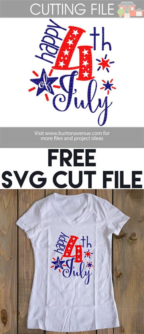 4th of July SVG File - Burton Avenue | Silouette cameo projects, 4th of
