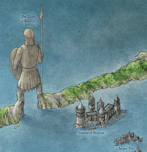 Titan And The Arsenal From The Official Map Of Braavos Fantasy Map