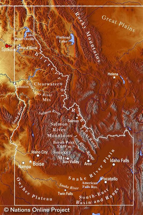 Reference Maps Of Idaho Usa Nations Online Project