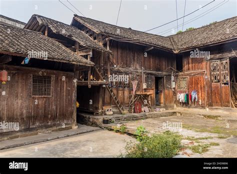 Courtyard Of A Traditional Wooden House In Furong Zhen Town Hunan