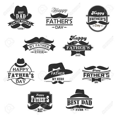 Father's day this year (2021) is on sunday, june 20th. Father day holiday greetings, mustaches and ribbons icons ...