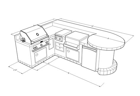 Free shipping free shipping rockwood grand bar with grill and refrigerator cutout signature support fifty shaped custom outdoor kitchen l 01 the help of a trained professional you displace excogitation. 5100 Series L-Shaped Barbecue Island Design with Barbecue ...