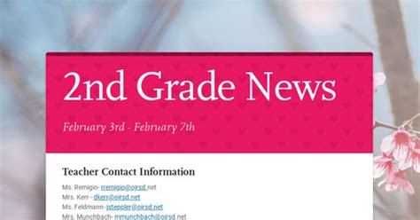 2nd Grade News Smore Newsletters