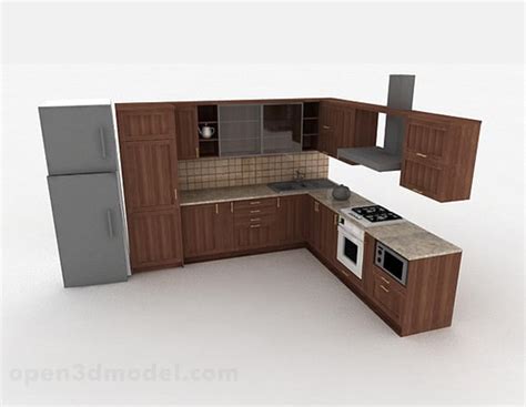 Modern Stylish L Shaped Kitchen Cabinet Free 3d Model Max Open3dmodel