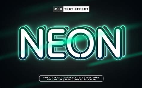 Premium Psd Neon Style Text Effect Psd Editable