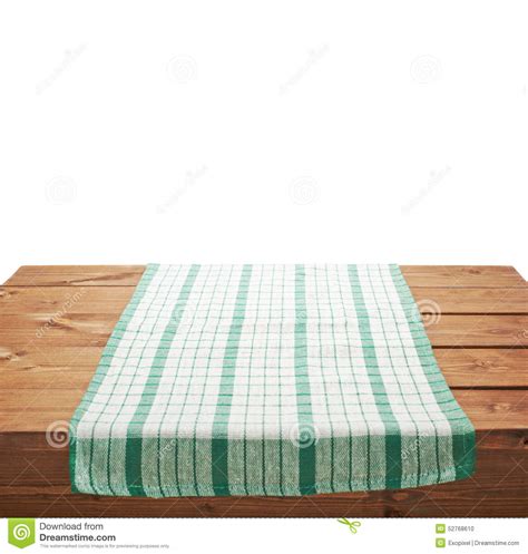 Tablecloth Or Towel Over The Wooden Table Stock Photo Image Of