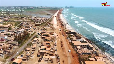 Progress Of The Tema Beach Road Project As At December 2021 Sakumono