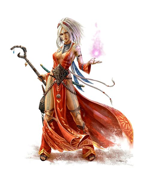 Female Human Sorcerer Pathfinder Pfrpg Dnd Dandd D20 Fantasy Character Portraits Female