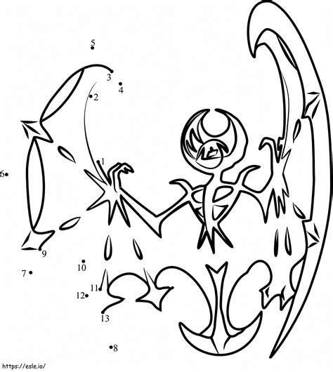 Lunala Pokemon Dot To Dot Coloring Page