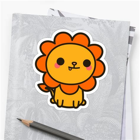 Kawaii Lion Sticker By Peppermintpopuk Redbubble