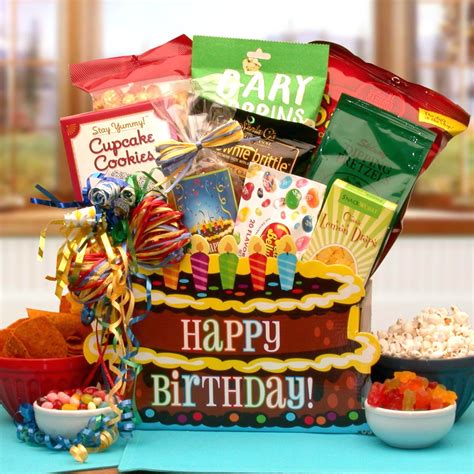 Amazon Com Unique Pretzels Happy Birthday Balloons Cake T Basket Box